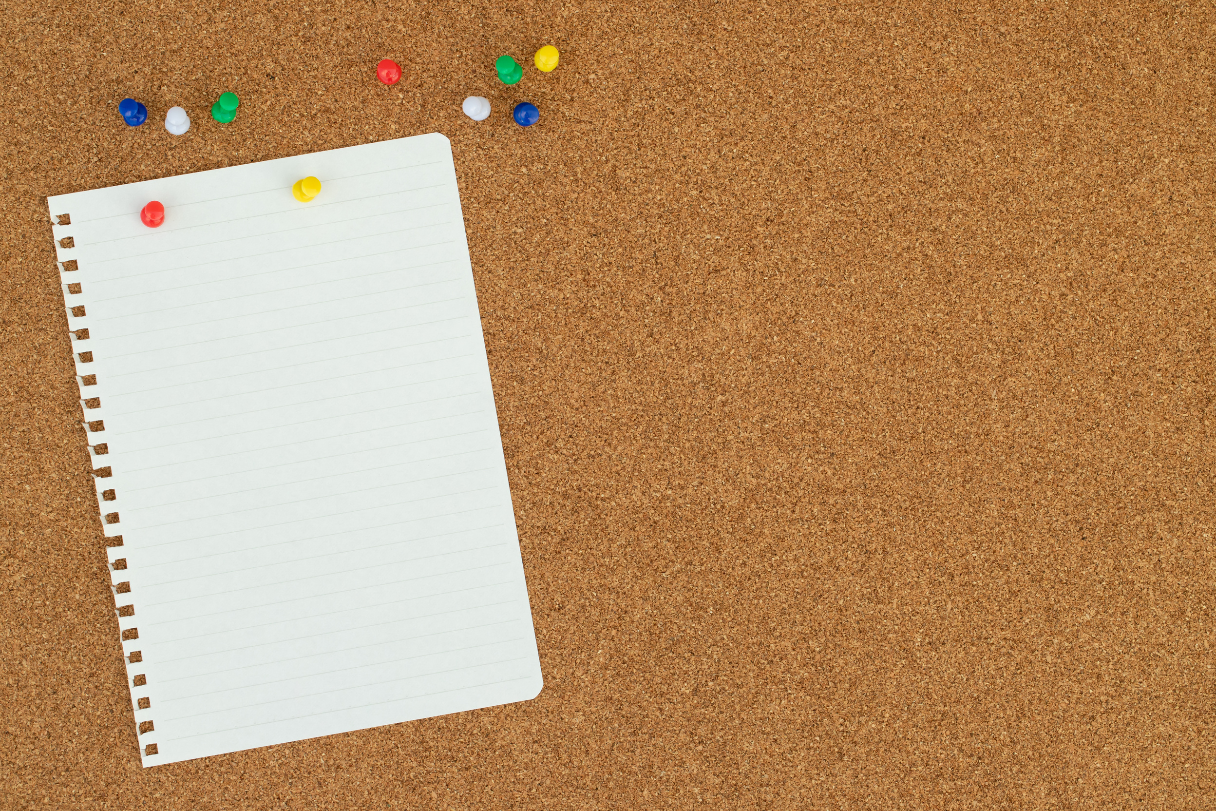 Notebook on a Cork Board